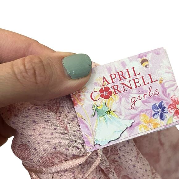 April Cornell Infant Aimee Floral Flare Dress 0-6M Pink Short Sleeve Ruffle - Picture 7 of 8